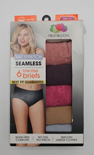 Women's Fruit of the Loom Low-Rise BRIEFS Panties 360-Stretch 6-Pack Sz LARGE 7