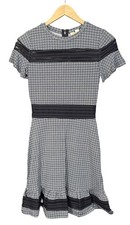 Michael Kors Crepe Jersey Mesh Inset A-Line Dress Size Petite Core of Kors - NWT