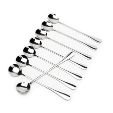 Set of 8 Silver Long-handled Iced Tea Spoons Stainless Steel Cocktail Stir