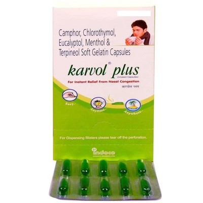 Karvol Plus Capsule 15's Clears Blocked Nose & Relieves Local Irritation Cold
