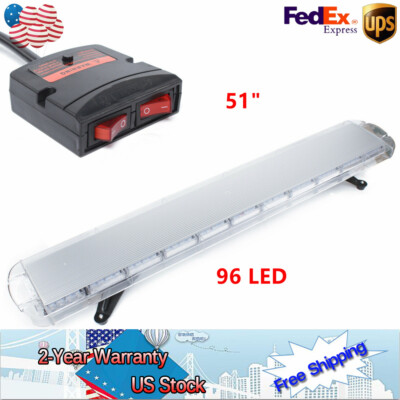 51'' 96 LED Amber Strobe Light Bar Emergency Beacon Warn Tow Truck Response