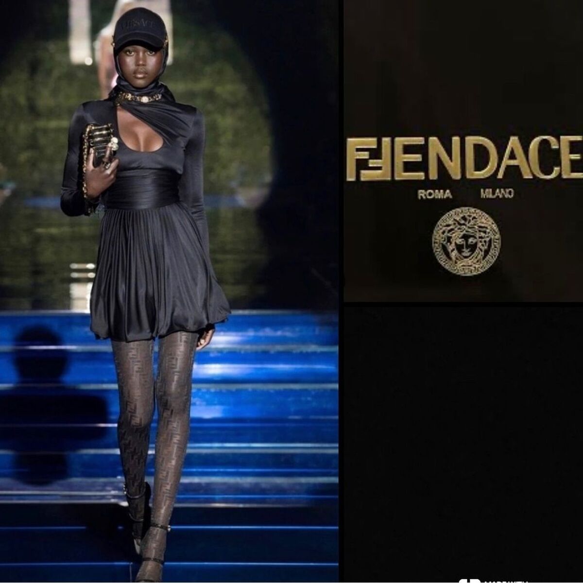 RARE Limited Edition Fendace Versace Fendi cutout black mini RARE Limited Edition Fendace Versace Fendi cutout black mini