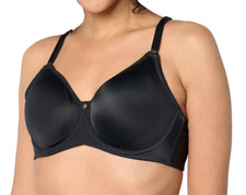 Breezies Jacquard Back Smoothing Underwire Bra 38C BLK A473389 No Padding 11016