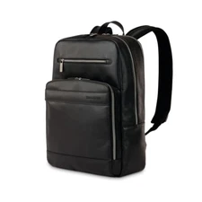 NEW!!! SAMSONITE BUSINESS SLIM LEATHER BACKPACK BLACK