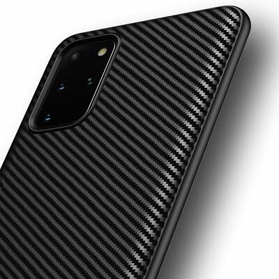 Hülle für Samsung Galaxy S20 Plus Schutzhülle Silikon Case Schwarz Carbon Optik