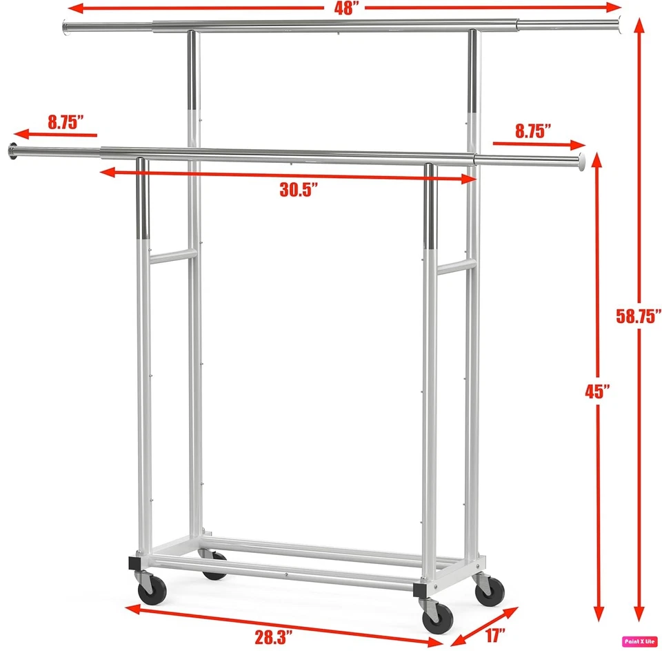 Perchero portátil de doble barra para colgar ropa Nuevo 2025 Foto 3 de 4