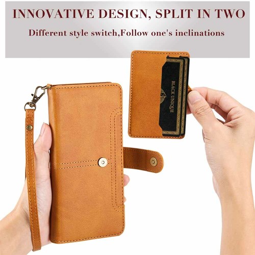 For iPhone 13 Pro 12 11 XS XR SE 6 7 8 Plus Detachable Wallet Leather Case Cover - Picture 9 of 48