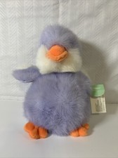 VTG Russ Berrie Waddles Pastel Purple Duckling Duck 9 Plush Fluffy Soft Easter