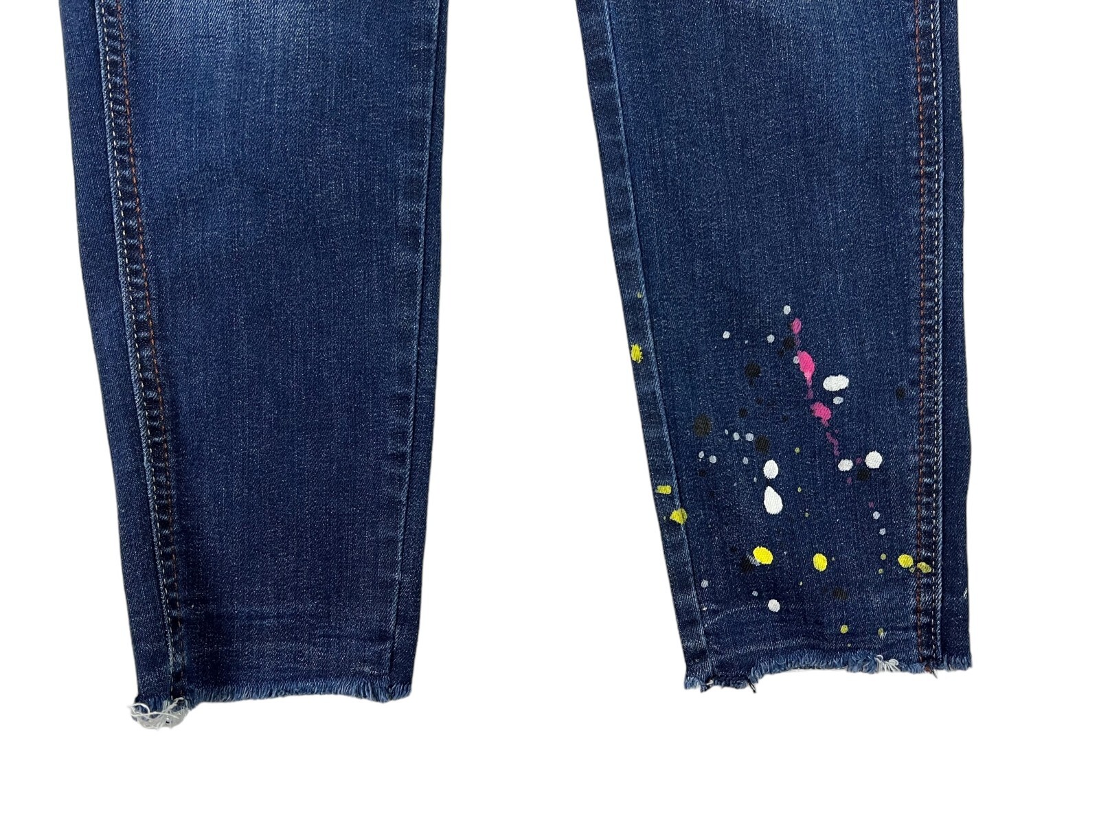 Zara Basic Z1975 Paint Splattered Distressed Skin… - image 9