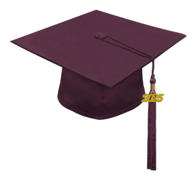 Matte Maroon High School/Bachelor Cap Tassel Graduation Caps