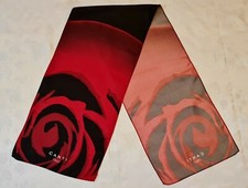 SCARF VINTAGE AUTHENTIC CANTI ITALY ABSTRACT ART RED SILK LONG MEN'S