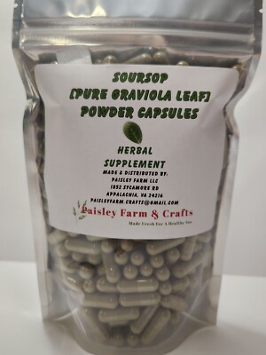 Soursop [Graviola Leaf] Powder Capsules - Made Fresh On Demand!