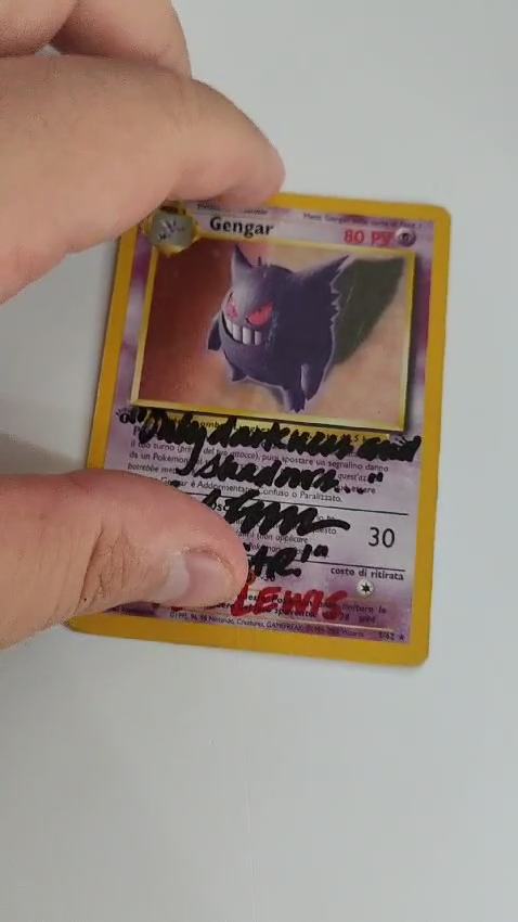 GENGAR Fossil 1st Edition SIGNED BY Ted Lewis 1999 Pokemon 5/62 IT