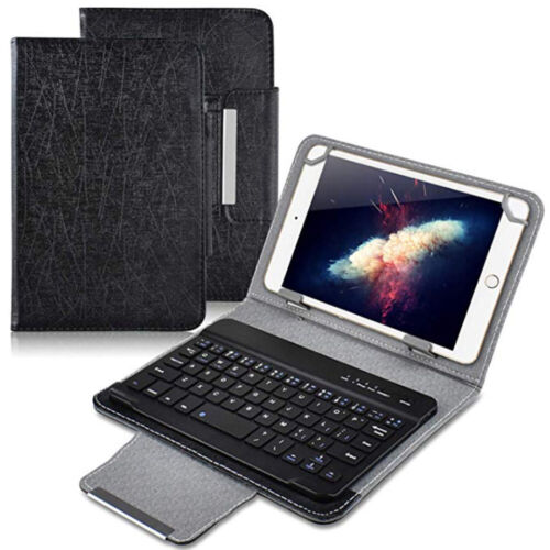 Universal Bluetooth Keyboard Leather Case For 9.7"-10.5" iPad Samsung Tablet PC - Zdjęcie 1 z 12