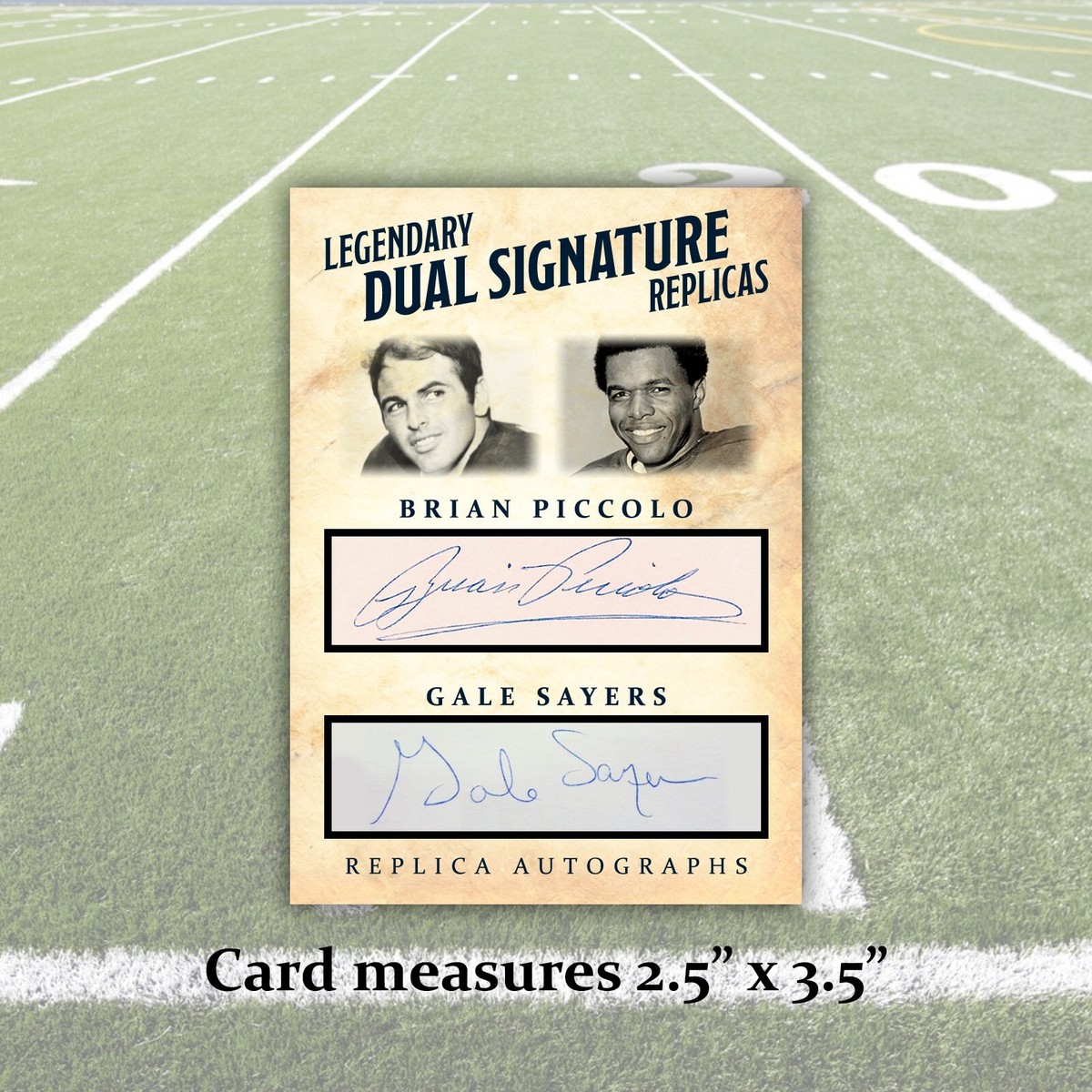 Brian Piccolo Gale Sayers Reprint ACEO Replica Dual Signature Card