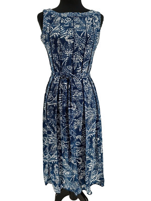ILE N.Y. Woman Blue Panel Fit&Flare Dress Size 6 Stretch Material Belt Included