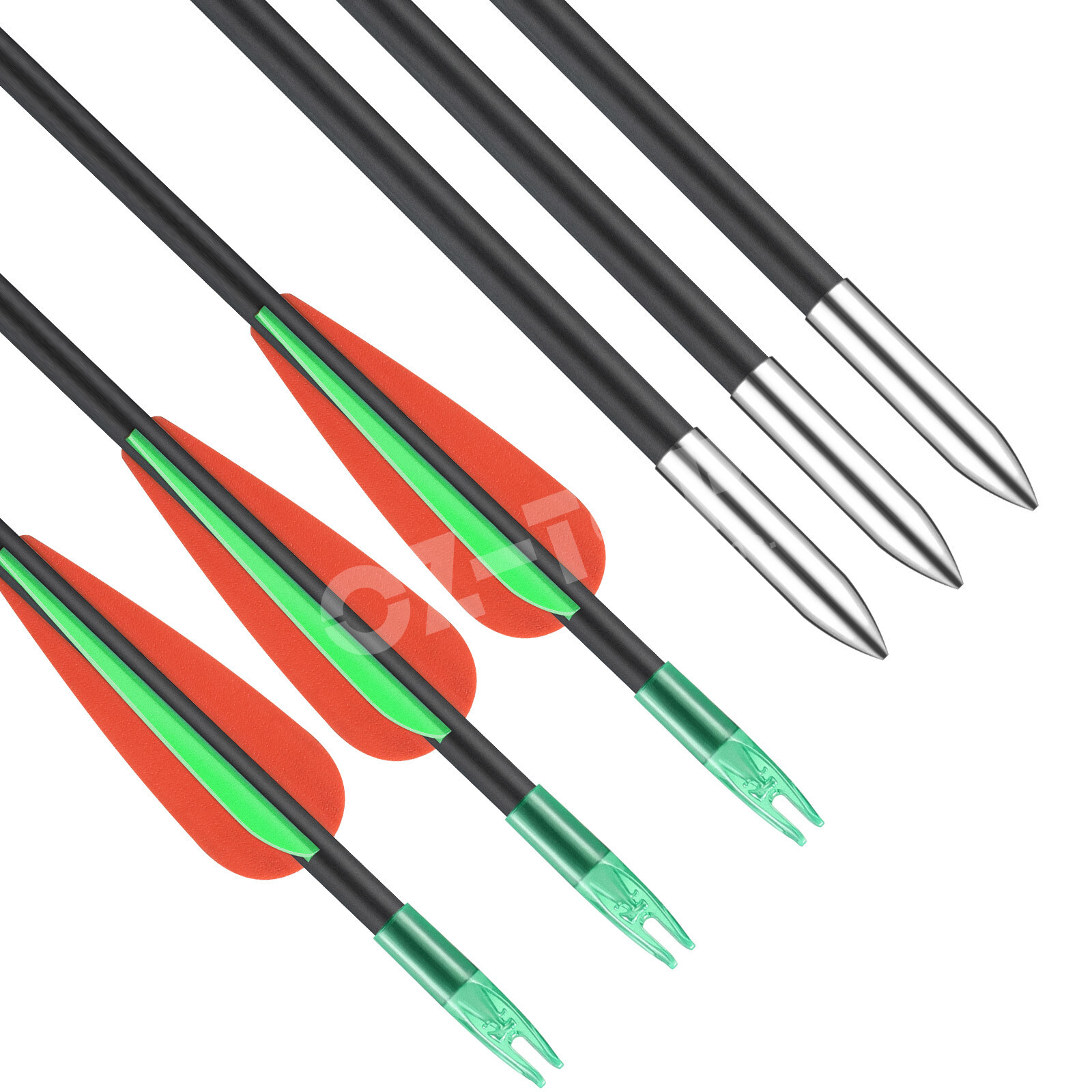 10x Fiberglass Arrows 76.2cm Archery Target Shooting Practice Bow 18