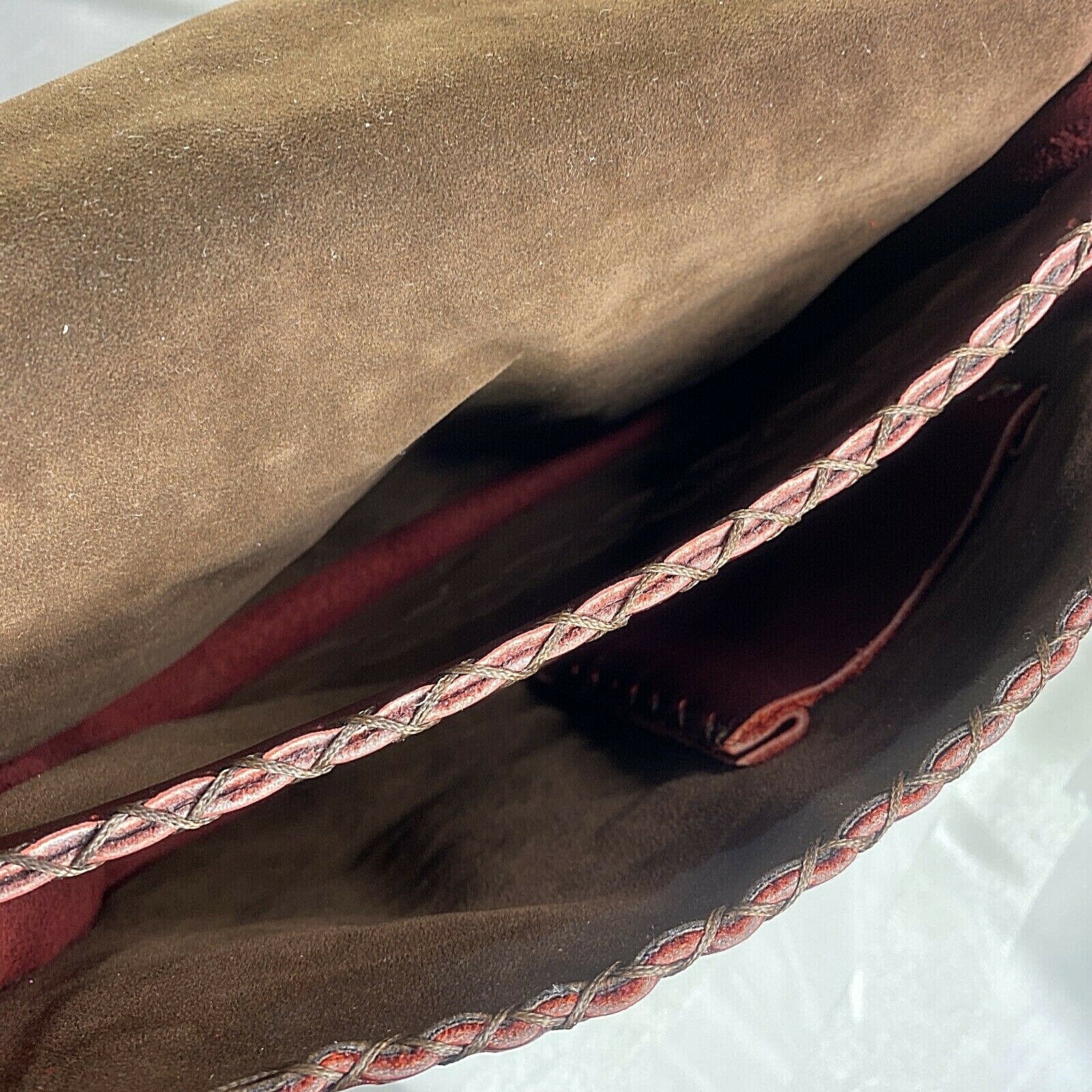 Artisan Handmade Green & Brown Striped Leather Sh… - image 8