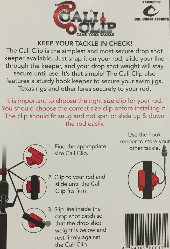 Tackle Workz / Cal Coast CALI CLIP Hook, Weight & Bait Keeper eBay