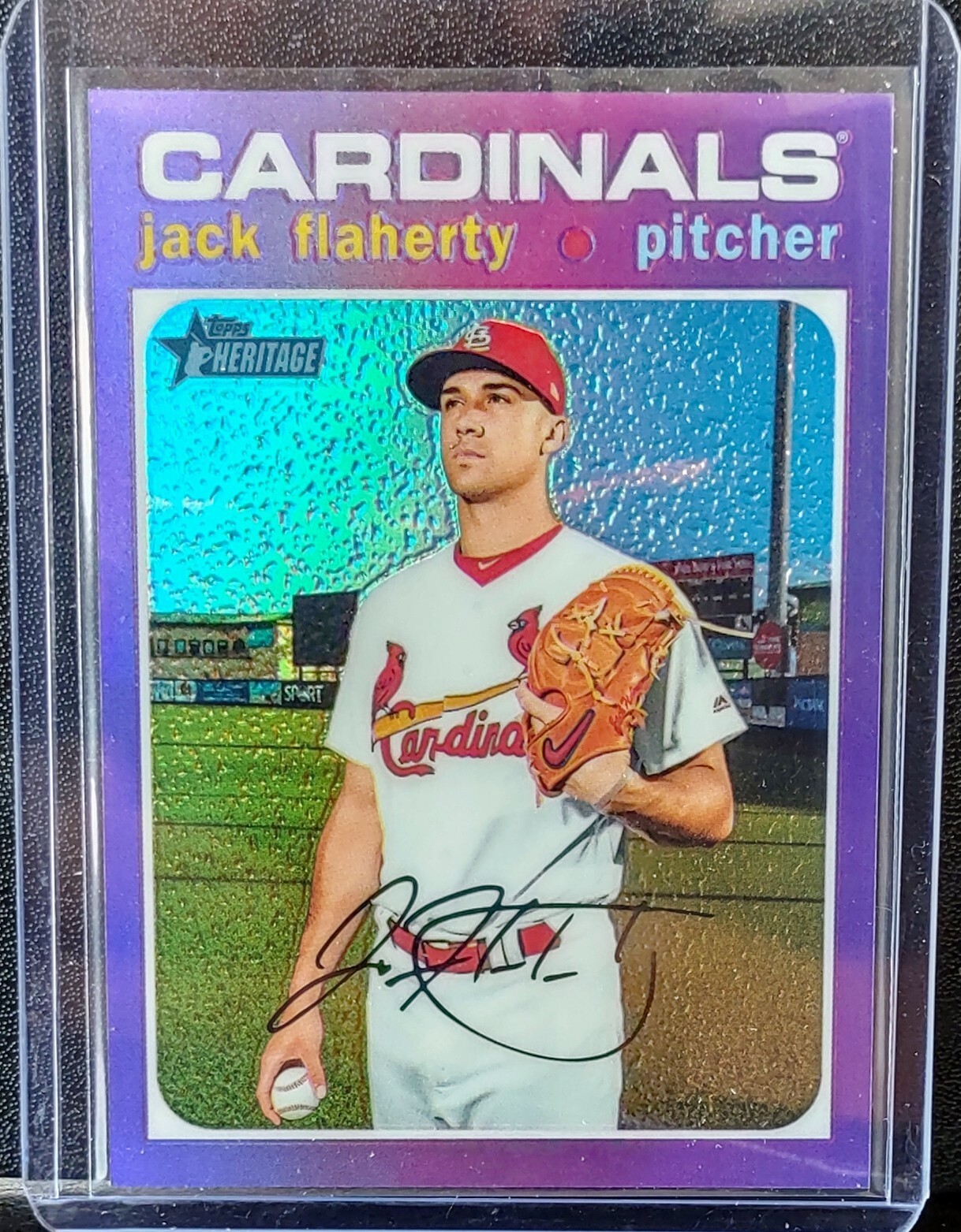 2020 Topps Heritage Chrome Jack Flaherty Purple Refractor #THC-261 St. Louis