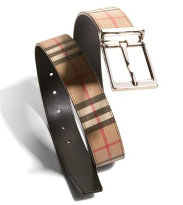 NEW BURBERRY ARCHIVE BEIGE/BLACK REVERSIBLE LOGO BUCKLE BELT  display picture 1