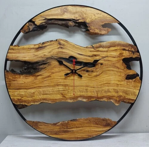 New Stylish looking Olive Wood Wall Clock Wooden Handmade Home Decorative Gift - Image 3 of 4