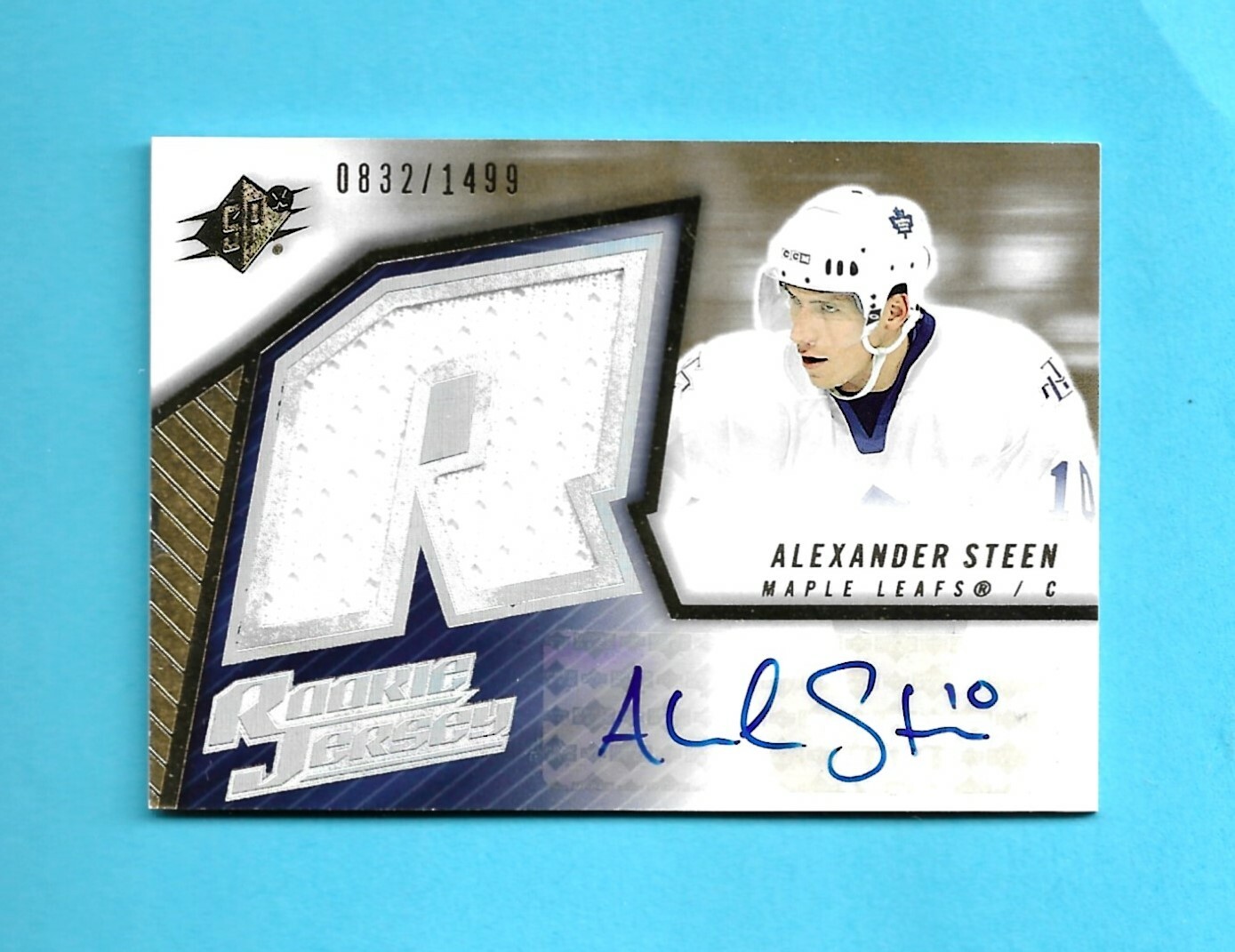 05-06 SPx ROOKIE JERSEY AUTO Card # 169 ALEXANDER STEEN /1499 TORONTO MAPLE LEAF