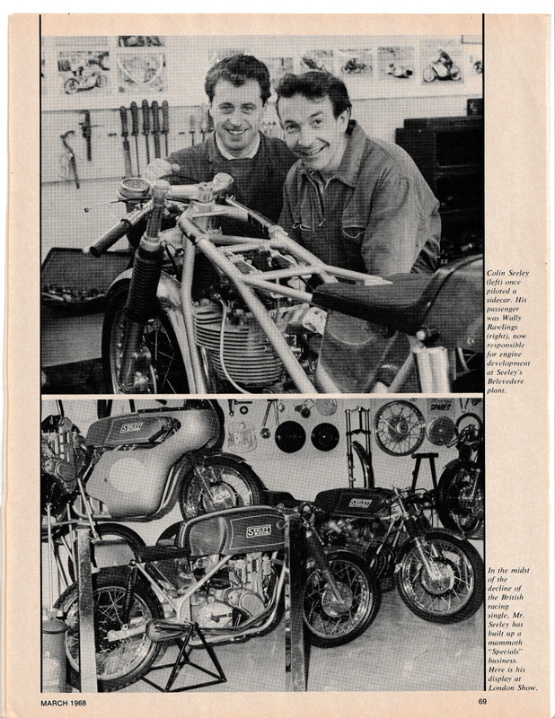 Colin Seeley What Makes Seeley Run? 4-page 1968 article British Cycle Racing