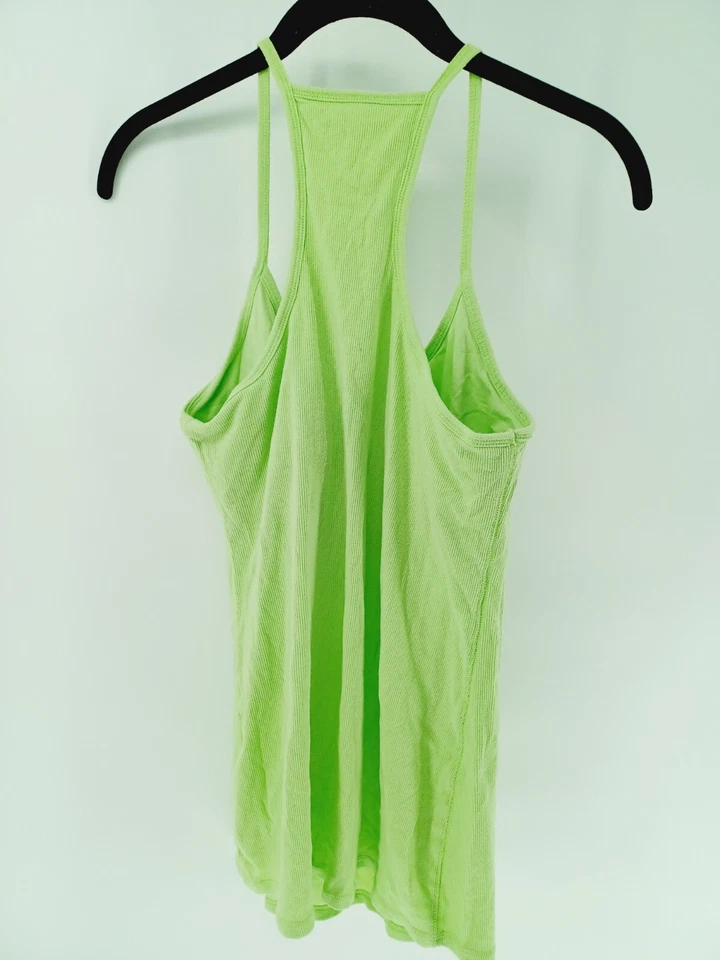 Regata feminina Old Navy X-Grande verde racerback elástica mistura de algodão ativo - Imagem 2 de 4