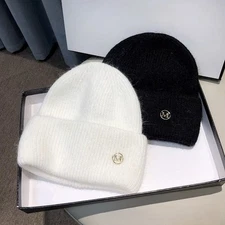 Women Winter Fleece Lined Knit Beanie Warm Hat with Adjustable Ear Protection