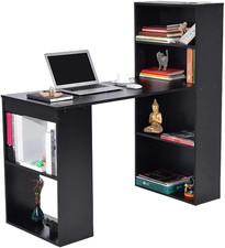 Scrivania Con Doppia Libreria 2 + 4 Scomparti Tavolo Da Lavoro Porta Pc Computer