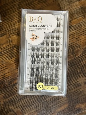 3 Pack!! B&Q Lash Clusters 72pcs DIY Eyelash Extensions C 12mm