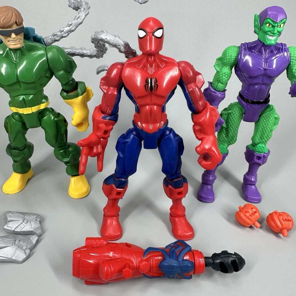 Figuras de acción Marvel Super Hero Mashers Spider-Man Doc Ock y Duende Verde 6" Foto 3 de 4