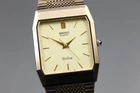 Vintage 1984 [MINT] SEIKO Dolce 9521-5110 Gold dial Tank 27mm Quartz Men's Watch