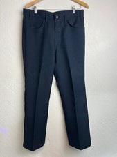 Vintage Levi's Polyester Trousers Navy Sta-Prest 1970s Made in USA W34 L29 Tab