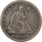 1855 Seated Liberty Silver Quarter F Fine 25c Coin SKU:I24596
