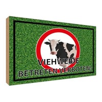 Holzschild 30X40 Cm Viehweide Betreten Verboten Warnschild Hinweisschild Deko Ge