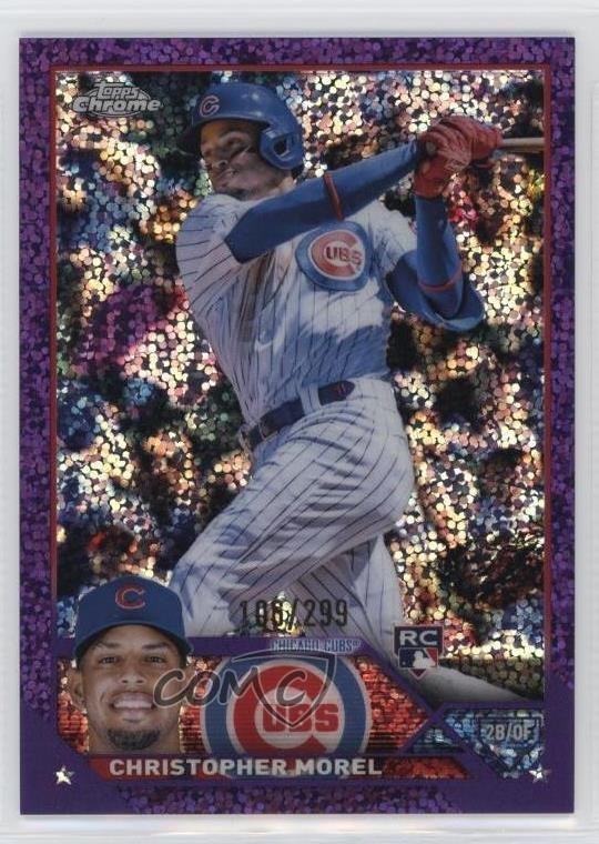 2023 Topps Chrome Purple Speckle Refractor 106/299 Christopher Morel #198 0vc5