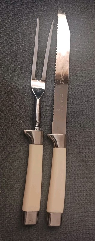 Vintage Regent Sheffield Miracle Worker Carving Knife And 2-Pronged Fork