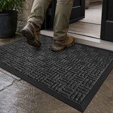 Mibao Front Door Mat Outdoor Entrance, 29.5" x 17" Heavy Duty Welcome Mat for Ou