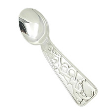 Tiffany  Co. Sterling Silver ABC Baby Bears Baby Spoon in Tiffany Pouch and Box