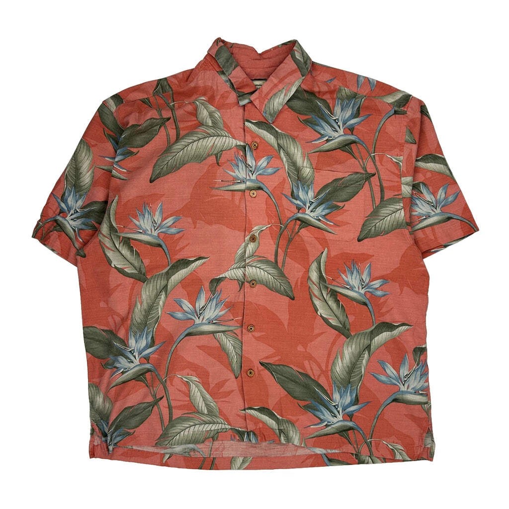 Jamaica Jaxx Floral Hawaiian Shirt - 2XL Green Silk