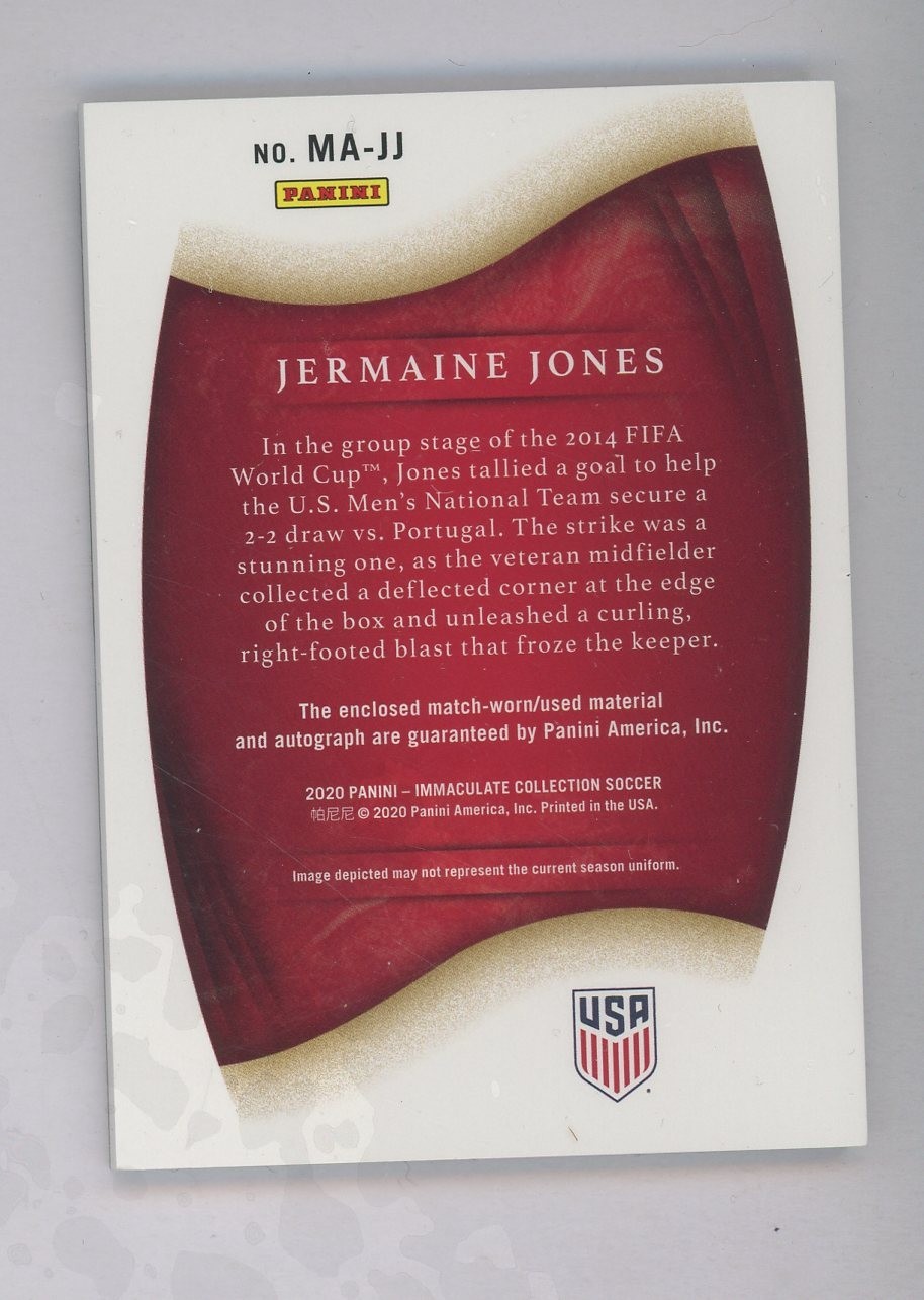 2020 Immaculate Soccer Jermaine Jones Match-Worn Patch AUTO 25/47 view 2