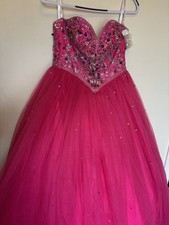 Princess Quinceanera Dress 6 Fuchsia Beaded Prom Ball Gown Sweet 16 Sweetheart
