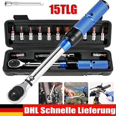 15x Drehmomentschlüssel 1/4'' 2-24Nm Ratsche Drehmoment Werkzeug Motorrad Fahrrad