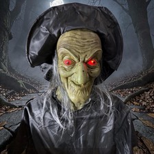 66” Standing Halloween Witch Sound Activated Led Eyes Complete Tested