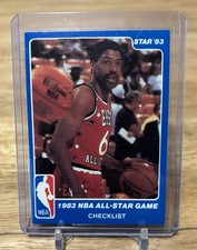 THE STAR CO. 1983 NBA ALL-STAR GAME JULIUS ERVING #1 CHECKLIST NBA CARD NM++ 
