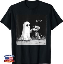 Boo-P Ghost Dog Skeleton Funny Cute Halloween Vintage T-Shirt