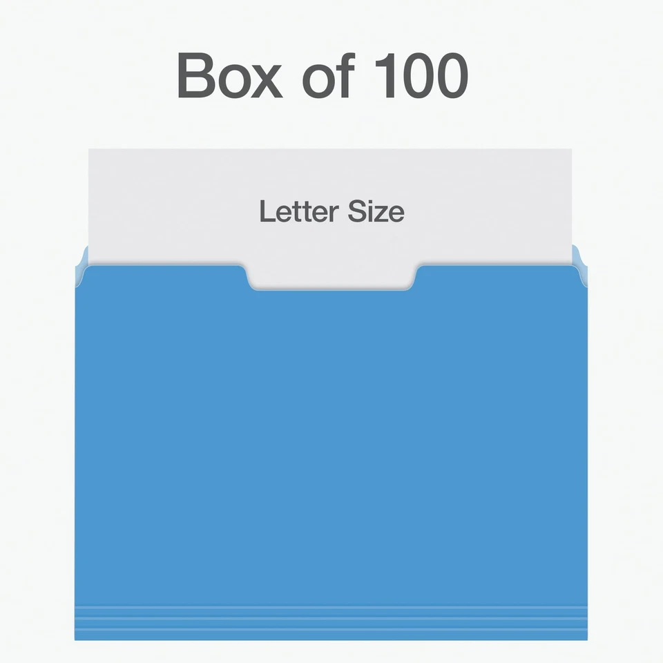 File Folders, Two-Tone Assorted Colors, Letter Size, 1/3 Cut Tabs, Office Org... - Image 2 of 4