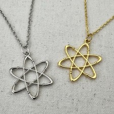 Atom Necklaces Set Of 2, Molecule Necklace, Science, Best Friend Necklaces